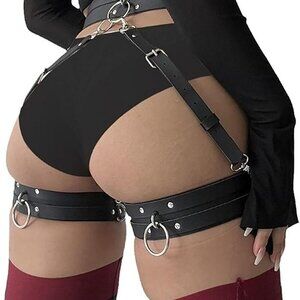 Leather Thigh Harness Women Punk Garter for Parties Halloween Nightclub
